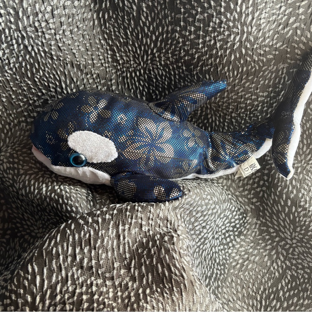 Blue and White Plush Whale Toy